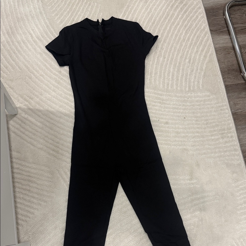 Adanola Black Short-Sleeve Jumpsuit